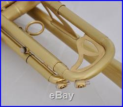 Professional Brushed Matt Brass Trumpet Monel Valves Bb Flat Horn With Case