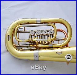 Professional C/Bb Keys 4 Rotary Valve Euphonium Gold Horn 11.6'' Bell With Case