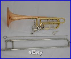 Professional Double Rotor Bass Trombone Bb/F/Eb&Bb/F/D/Gb Rose Brass Bell New
