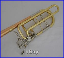 Professional Double Rotor Bass Trombone Bb/F/Eb&Bb/F/D/Gb Rose Brass Bell New
