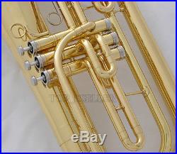 Professional Gold Brass Marching Baritone Tuba Horn New Instrument With Case
