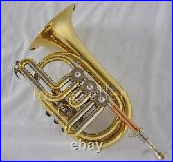 Professional Gold Lacquer Rotary Valve Cornet Bb trumpet Horn With Case