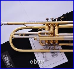 Professional Golden JINBAO Bb Bass Trumpet Horn 3 Piston Cupronickel Tuning Pipe