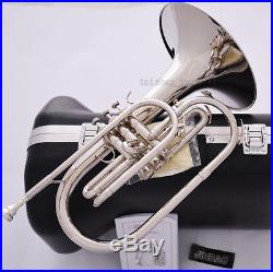 Professional JINBAO F Key Marching Mellophone Silver nickel Horn Hard Case