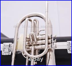 Professional JINBAO F Key Marching Mellophone Silver nickel Horn Hard Case