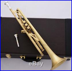 Professional Matt Brushed JINBAO Bb Trumpet Horn Monel 2-Mouthpiece Leather Case