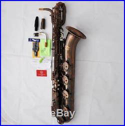 Professional Red Antique Brass Baritone Saxophone TaiShan New Bari Sax With Case