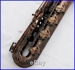 Professional Red Antique Brass Baritone Saxophone TaiShan New Bari Sax With Case
