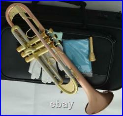 Professional Red Brass Trumpet Bb Monel 132.00mm Bell With case