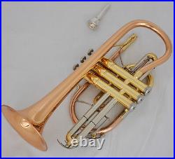 Professional Rose Brass Cornet horn B-flat NEW Double triggers Trumpet With Case