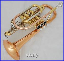 Professional Rose Brass Cornet horn B-flat NEW Double triggers Trumpet With Case