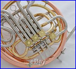 Professional Rose Brass Double French Horn Bb/F 4 Keys With Case