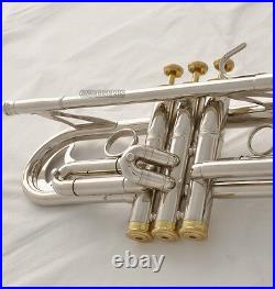 Professional Silver Nickel Plated Trumpet Bb Horn Monel Valves With Case 2 Mouth