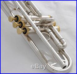 Professional Silver Nickel Trumpet Monel Valves Bb Horn 2 Mouthpiece New Case