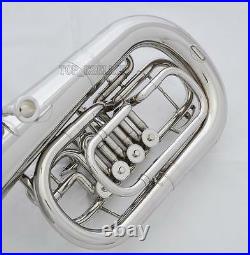 Professional Silver nickel Euphonium C/Bb Key Smoothly 4 Rotary Valve New Case