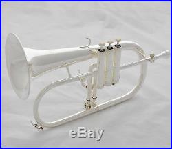 Professional Silver plated Bb flugelhorn Monel valve brand new horn with case