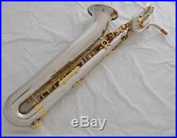 Professional Taishan Silver Nickel Gold Eb Baritone Saxophone Low A 2neck +Case