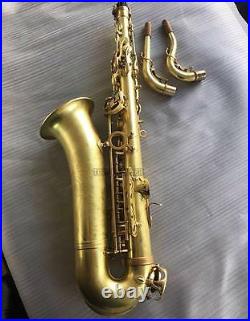 Professional Unlacquer C Melody saxophone Bare Brass Sax 2 necks with case