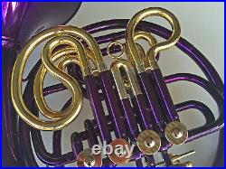 Purple STERLING Bb/F Double FRENCH HORN PRO QUALITY NEW Case