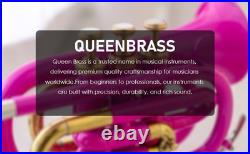 QUEENBRASS Bb Pitch Pocket-Trumpet Pink-Colored With Case and mouthpiece