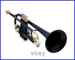 QUEENBRASS-Bb Standard Trumpet Black Brass Finish 3 Valves/with Case and MP