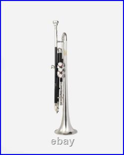 QUEENBRASS-Bb Standard Trumpet Black Nickel Finish 3 Valves/with Case and MP
