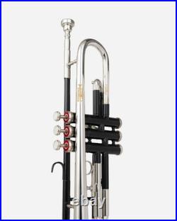 QUEENBRASS-Bb Standard Trumpet Black Nickel Finish 3 Valves/with Case and MP