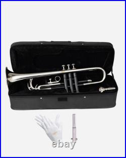 QUEENBRASS-Bb Standard Trumpet Black Nickel Finish 3 Valves/with Case and MP