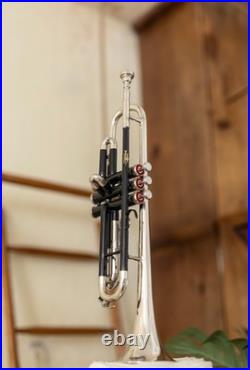 QUEENBRASS-Bb Standard Trumpet Black Nickel Finish 3 Valves/with Case and MP