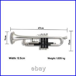 QUEENBRASS-Bb Standard Trumpet Black Nickel Finish 3 Valves/with Case and MP