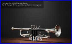 QUEENBRASS-Bb Standard Trumpet Black Nickel Finish 3 Valves/with Case and MP