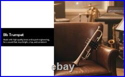 QUEENBRASS-Bb Standard Trumpet Black Nickel Finish 3 Valves/with Case and MP