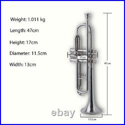 QUEENBRASS-Bb Standard Trumpet Nickel-Finish 3 Valves/with Case and Mouthpiece