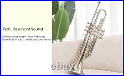 QUEENBRASS-Bb Standard Trumpet Nickel-Finish 3 Valves/with Case and Mouthpiece