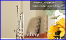 QUEENBRASS-Bb Standard Trumpet Nickel-Finish 3 Valves/with Case and Mouthpiece