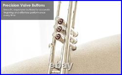 QUEENBRASS-Bb Standard Trumpet Nickel-Finish 3 Valves/with Case and Mouthpiece