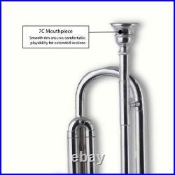 QUEENBRASS-Bb Standard Trumpet Nickel-Finish 3 Valves/with Case and Mouthpiece