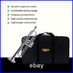 QUEENBRASS-Bb Standard Trumpet Nickel-Finish 3 Valves/with Case and Mouthpiece
