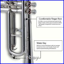 QUEENBRASS-Bb Standard Trumpet Nickel-Finish 3 Valves/with Case and Mouthpiece