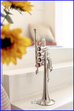 QUEENBRASS Piccolo trumpet nickel and finish with hard case bag and MP