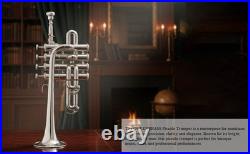 QUEENBRASS Piccolo trumpet nickel and finish with hard case bag and MP