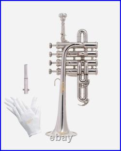 QUEENBRASS / SALE Piccolo trumpet nickel with hard case and MOUTHPIECE