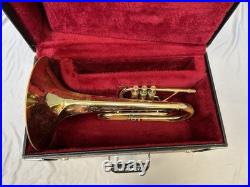 Quality! F. E. Olds & Son Fullerton, Calif U. S. A. Marching Mellophone + Case