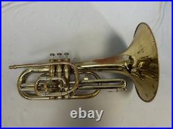 Quality! F. E. Olds & Son Fullerton, Calif U. S. A. Marching Mellophone + Case