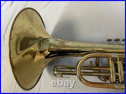 Quality! F. E. Olds & Son Fullerton, Calif U. S. A. Marching Mellophone + Case