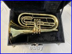 Quality! King U. S. A. Model 1124 Marching Baritone Horn + Case