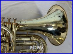 Quality! King U. S. A. Model 1124 Marching Baritone Horn + Case