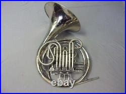 Quality Vintage F. E. Olds & Son Nickel Silver Double French Horn + Case