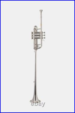 Queenbrass Flag Trumpet Silver Free-hard Case+mouthpiece