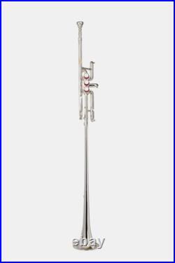 Queenbrass Flag Trumpet Silver Free-hard Case+mouthpiece